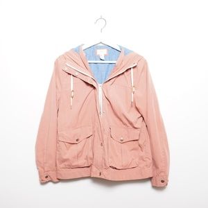 Forever 21 Women's Rose Pink & Blue Utility Jacket